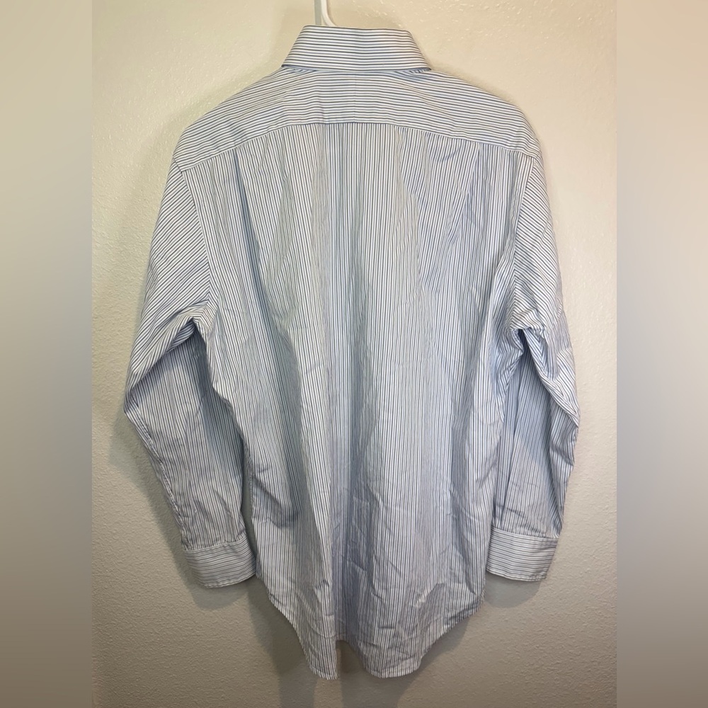 Polo Ralph Lauren Vintage Men’s Blue White Striped Cotton Shirt Size 15 1/2 - Picture 4 of 6